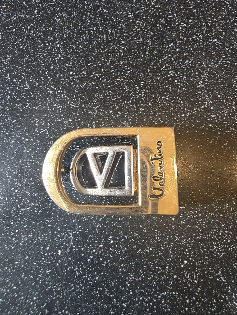 Vintage Valentino Gold & Silver Tone Belt Buckle Small